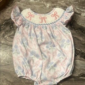 Floral Pink and Blue Kids One Piece